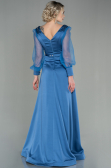 Indigo Long Satin Evening Dress ABU2830