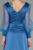 Indigo Long Satin Evening Dress ABU2830