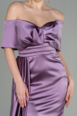 Long Lavender Satin Evening Dress ABU2893