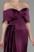 Long Cherry Colored Satin Evening Dress ABU2893