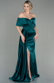 Long Emerald Green Satin Evening Dress ABU2893