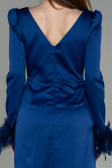 Short Navy Blue Satin Invitation Dress ABU2902