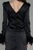 Short Black Satin Invitation Dress ABU2902