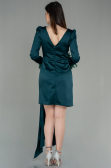 Short Emerald Green Satin Invitation Dress ABU2902