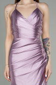 Lavender Long Satin Prom Gown ABU2800