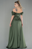 Long Olive Drab Satin Evening Dress ABU2903