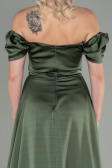 Long Olive Drab Satin Evening Dress ABU2903