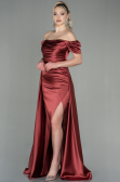 Long Light Brown Satin Evening Dress ABU2903