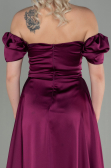 Long Cherry Colored Satin Evening Dress ABU2903