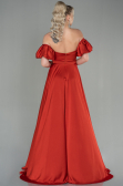Long Brick Satin Prom Gown ABU2917