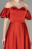 Long Brick Satin Prom Gown ABU2917