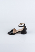 Black Patent Leather-Silvery Kids Shoe SE768