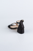 Black Patent Leather-Silvery Kids Shoe SE768