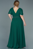 Long Green Chiffon Plus Size Evening Dress ABU2755