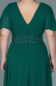 Long Green Chiffon Plus Size Evening Dress ABU2755