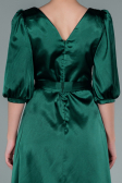 Midi Emerald Green Satin Invitation Dress ABK1409