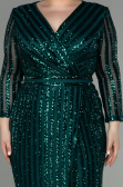 Emerald Green Long Oversized Mermaid Evening Dress ABU1043