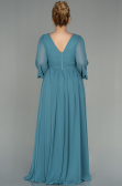 Long Turquoise Chiffon Oversized Evening Dress ABU1988