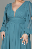 Long Turquoise Chiffon Oversized Evening Dress ABU1988