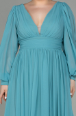 Mint Long Chiffon Oversized Evening Dress ABU1988