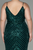 Long Emerald Green Plus Size Evening Dress ABU1661