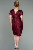 Short Burgundy Plus Size Evening Dress ABK686
