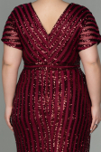Short Burgundy Plus Size Evening Dress ABK686
