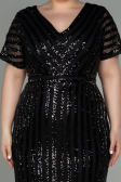 Short Black Plus Size Evening Dress ABK686