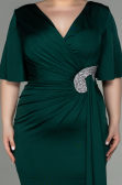 Long Emerald Green Plus Size Evening Dress ABU2441