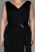 Long Black Plus Size Evening Dress ABU2931
