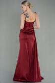 Burgundy Long Satin Evening Dress ABU2130