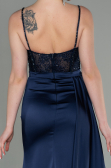 Navy Blue Long Satin Evening Dress ABU2130