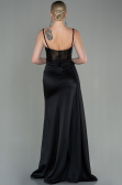 Long Black Satin Evening Dress ABU2130