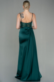 Emerald Green Long Satin Evening Dress ABU2130