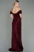 Long Burgundy Scaly Evening Dress ABU2954