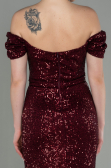 Long Burgundy Scaly Evening Dress ABU2954
