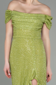 Long Pistachio Green Scaly Evening Dress ABU2954