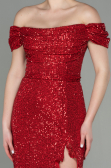 Long Red Scaly Evening Dress ABU2954