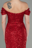 Long Red Scaly Evening Dress ABU2954