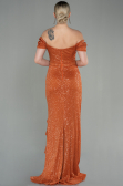 Long Orange Scaly Evening Dress ABU2954