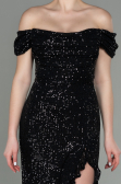 Long Black Scaly Evening Dress ABU2954