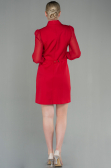 Short Red Chiffon Invitation Dress ABK1663