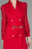 Short Red Chiffon Invitation Dress ABK1663