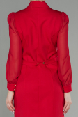 Short Red Chiffon Invitation Dress ABK1663