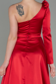 Red Long Satin Evening Dress ABU2610