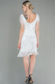 Short White Scaly Invitation Dress ABK1674