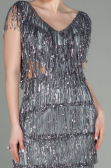 Short Grey Scaly Invitation Dress ABK1674