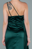 Short Emerald Green Satin Invitation Dress ABK1658