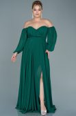 Emerald Green Long Chiffon Oversized Evening Dress ABU2597