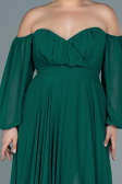 Emerald Green Long Chiffon Oversized Evening Dress ABU2597